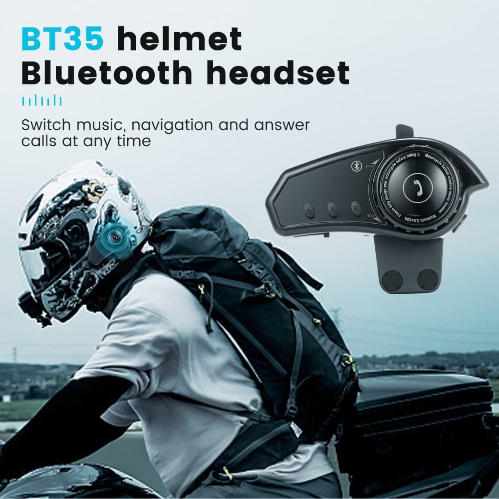 BT35 Waterproof Noice Reduction Motorcycle Helmet Wireless Headset