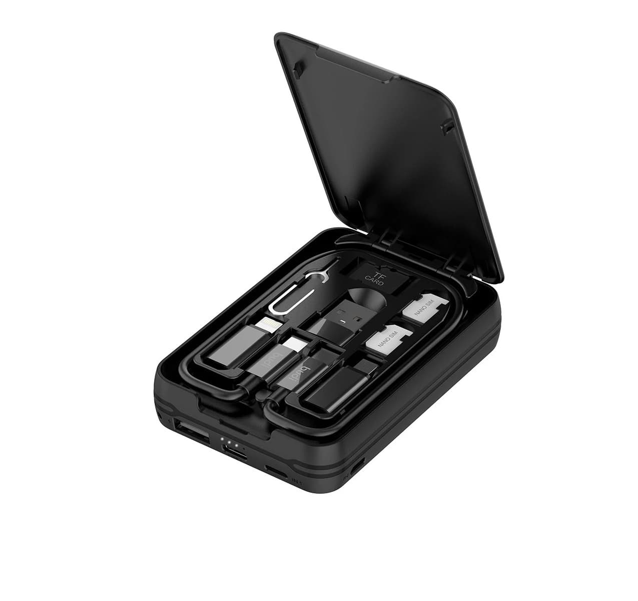 BUDI 5000mAh Power Bank Multi Functional Box Multi Cable 6 types SIM Kit
