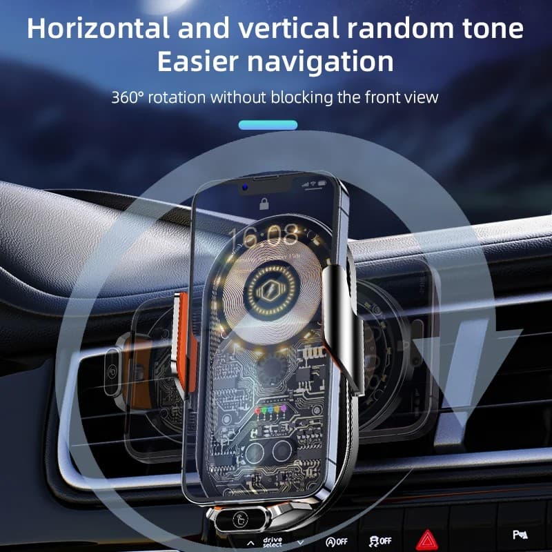 C13 15W Magnetic Wireless Car Charger Phone Holder view 2