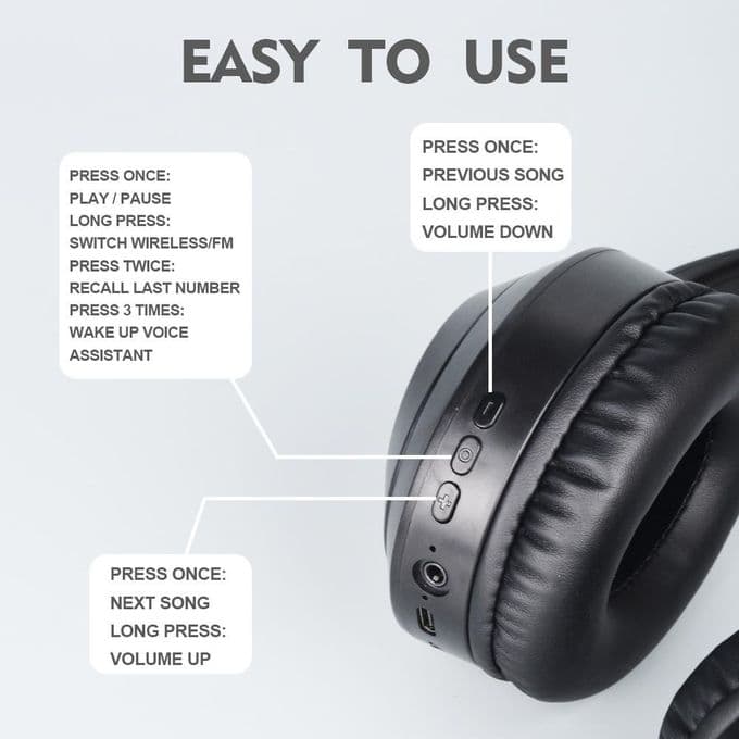 C2235 Wireless Bluetooth Rechargeable Headphone view 3