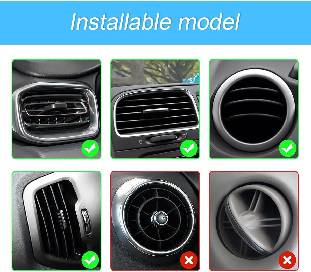 Car Magnetic Phone Holder 360°Rotatable Cell Phone Holder For Car Air Vent And Dashboard view 3