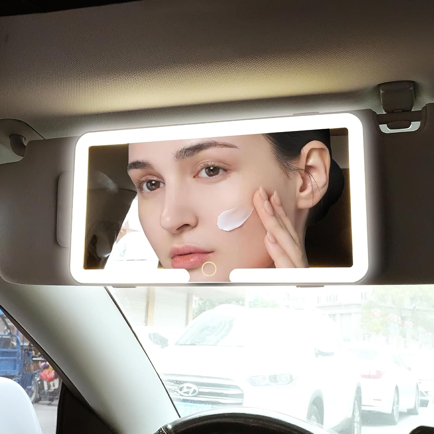 Car Sun Visor Vanity Mirror LED | Rechargeable 3-Mode Travel Mirror