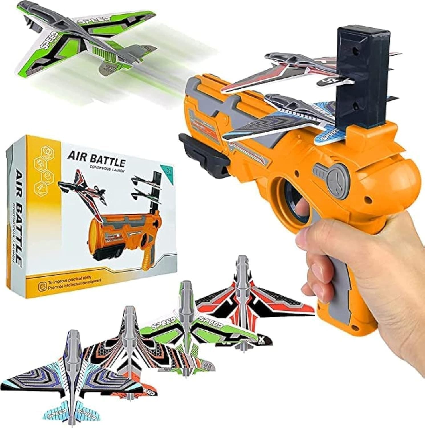 Catapult Toy Airplane Launcher With Foam Gliders For Kids