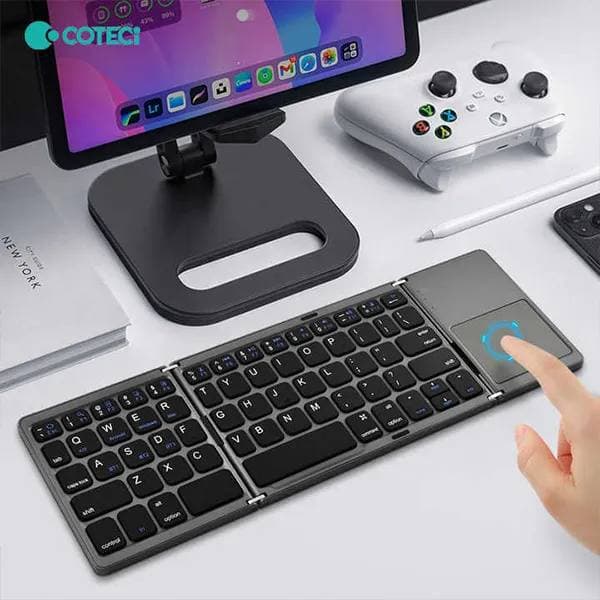 COTECi 63 Key Tri+Fold Ultra-Thin Wireless Touchpad Keyboard view 2