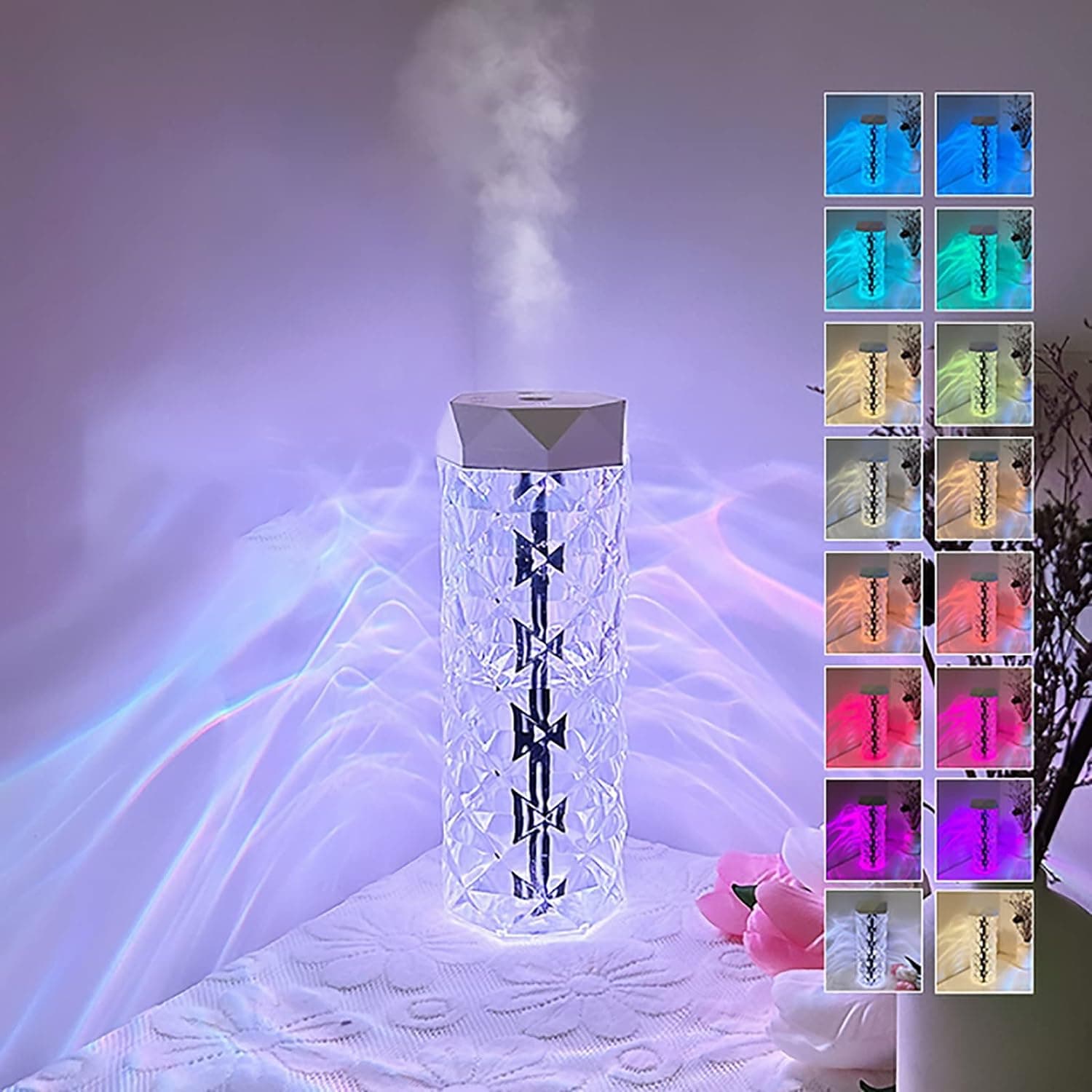 Crystal Lamp Cool Mist Humidifier With 7 Colors Touch Control 400 ML view 3