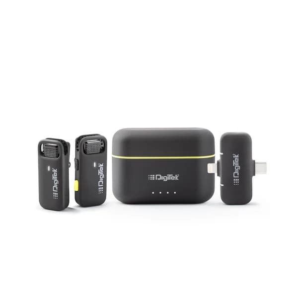 Digitek DWM 103 Mini 2-in-1 Wireless Mic, 40m Range, 6Hr Battery, Noise Reduction, iOS/Android