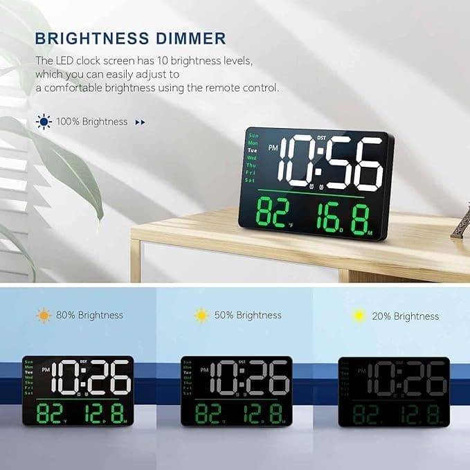 Display Temperature Wall Digital Clock Temperature Date & Week view 3