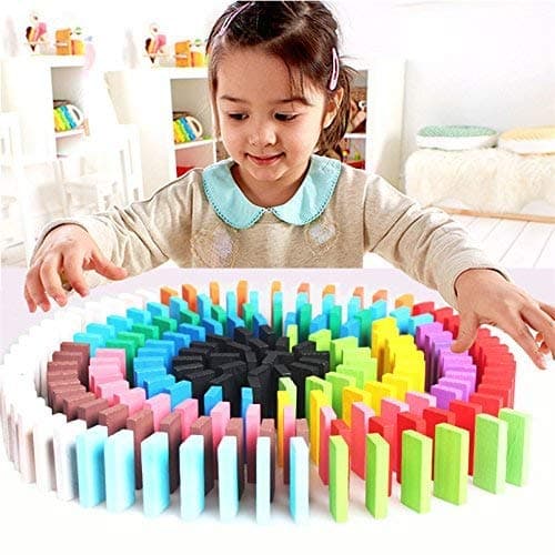 Dominoes Blocks 100 Pieces Wooden Domino Game Set For Kids Wooden Toys