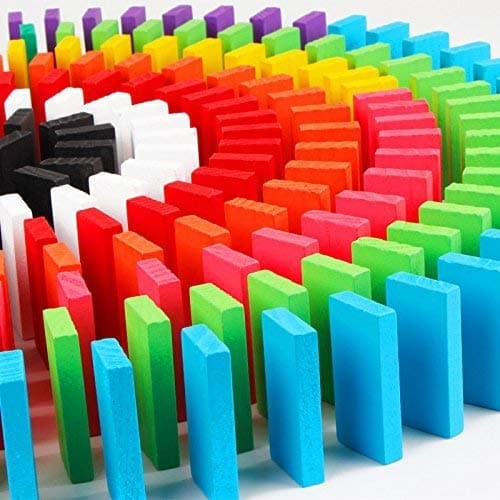 Dominoes Blocks 100 Pieces Wooden Domino Game Set For Kids Wooden Toys view 2