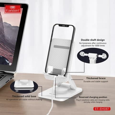 Earldom EH187 Universal Desktop Mobile Holder Folding Stand 360⁰ Degree view 6