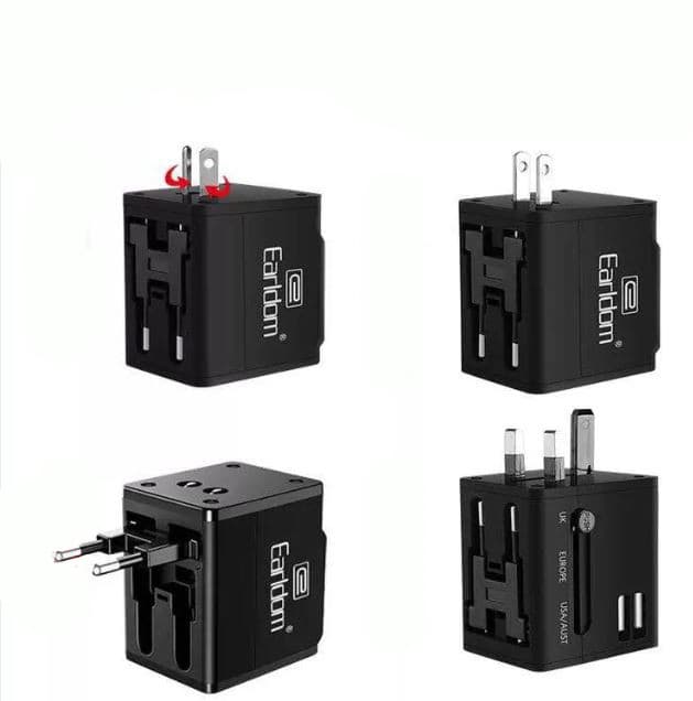 Earldom ES LC10 Universal Travel Adapter With Dual Usb Charging Ports
