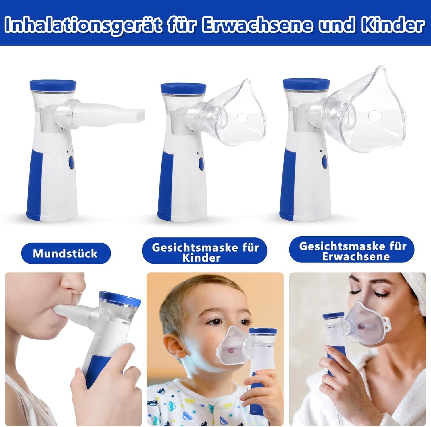 Electric Rechargeable Micro Mesh Handheld Portable Inhalators Nebulizer Atomizer Device For Adults and Children view 4