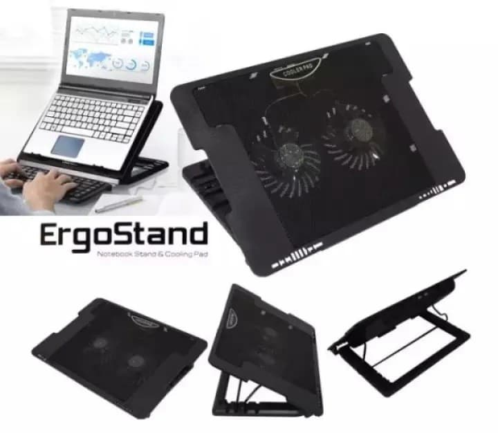 ErgoStand Dual Double Fan Notebook Stand And Laptop Cooling Pad For 9”To 17” Inch Laptop