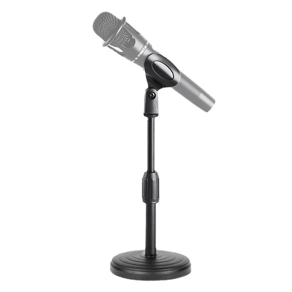 Extendable Adjustable Table Desktop Microphone Stand Holder With Heavy Base Mic Clip view 2
