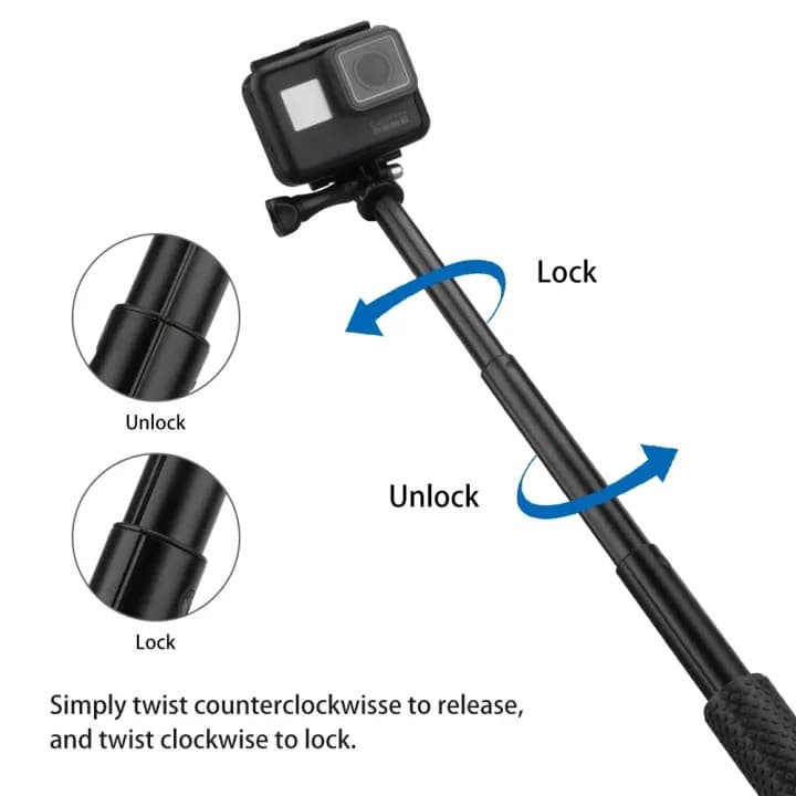 Extendable Handheld Monopod Telescopic Pole Gopro Selfie Stick view 2