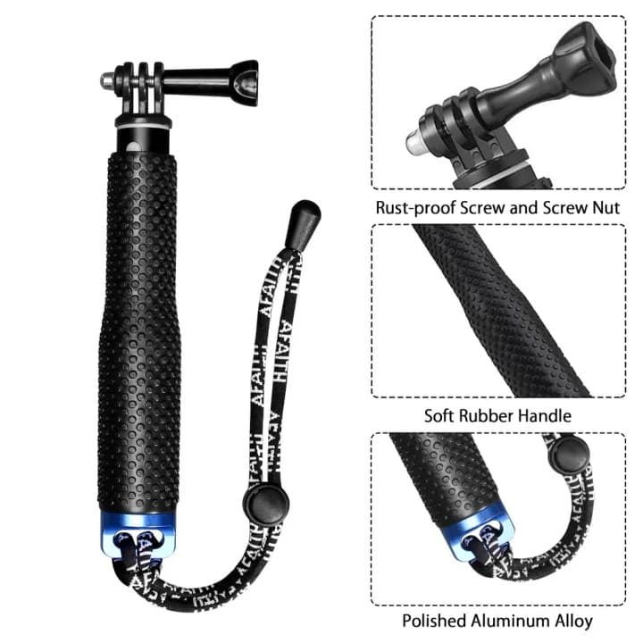 Extendable Handheld Monopod Telescopic Pole Gopro Selfie Stick view 3