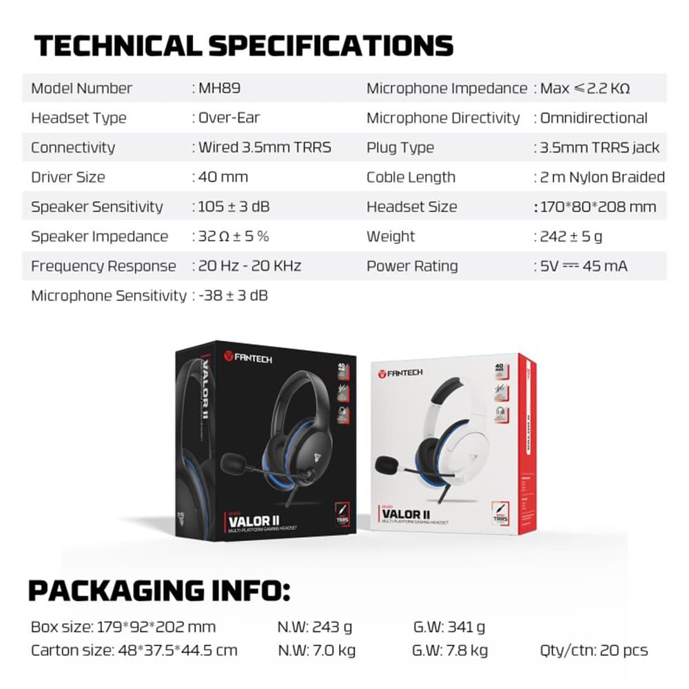 Fantech MH89 VALOR Premium Gaming & Audio Headphone view 5