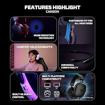 Fantech MH92 CARBON Gaming Headphone Multi-Platform view 5