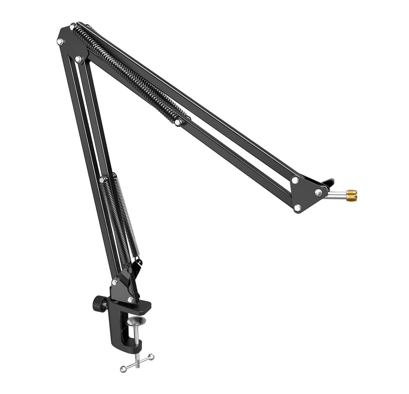FIFINE CS1 Suspension Boom Scissor Mic Stand With Heavy Duty Clamp, 3/8″ To 5/8″ Adapter