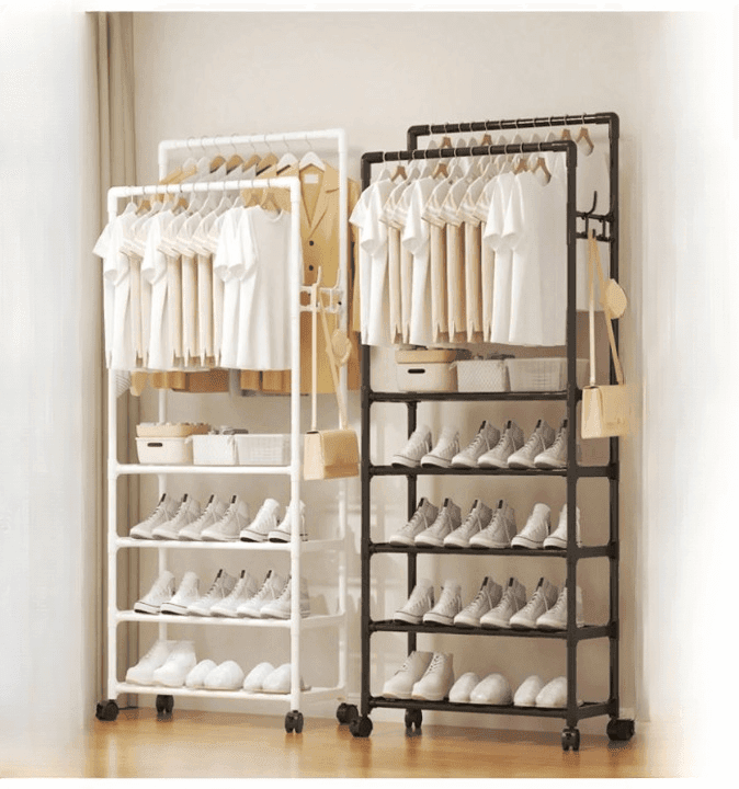 Floor Standing Coat & Hat Stand with Shoe Storage and Clothes Rack