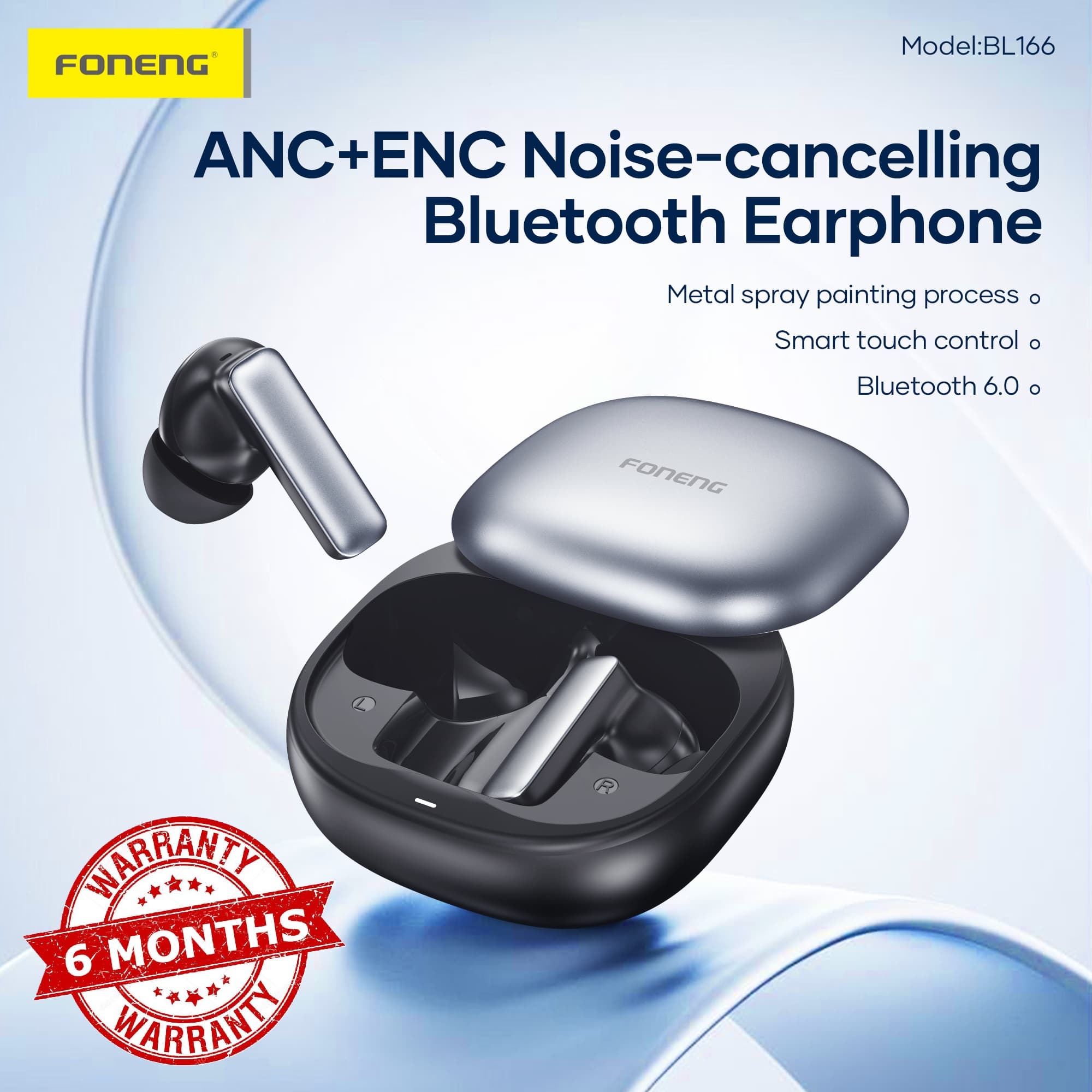 Foneng BL166 Sliding-Lid ANC + ENC Noise Canceling TWS Earphones
