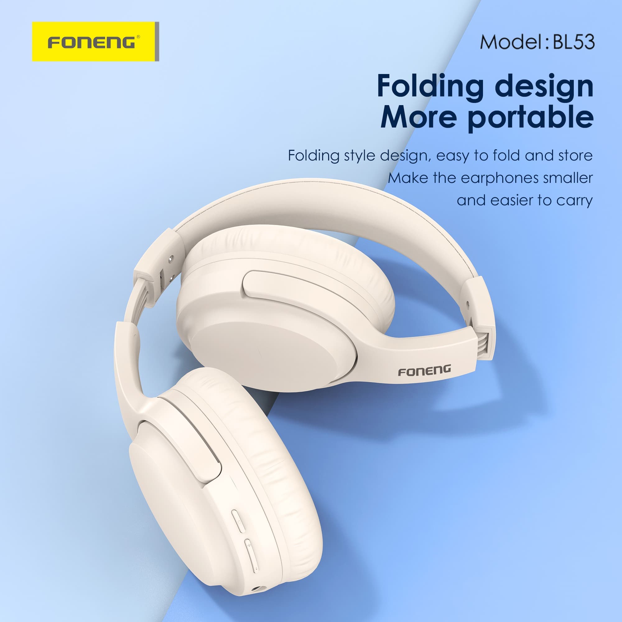 Foneng BL53 Foldable Wireless Over‑Ear Bluetooth Headphones view 3