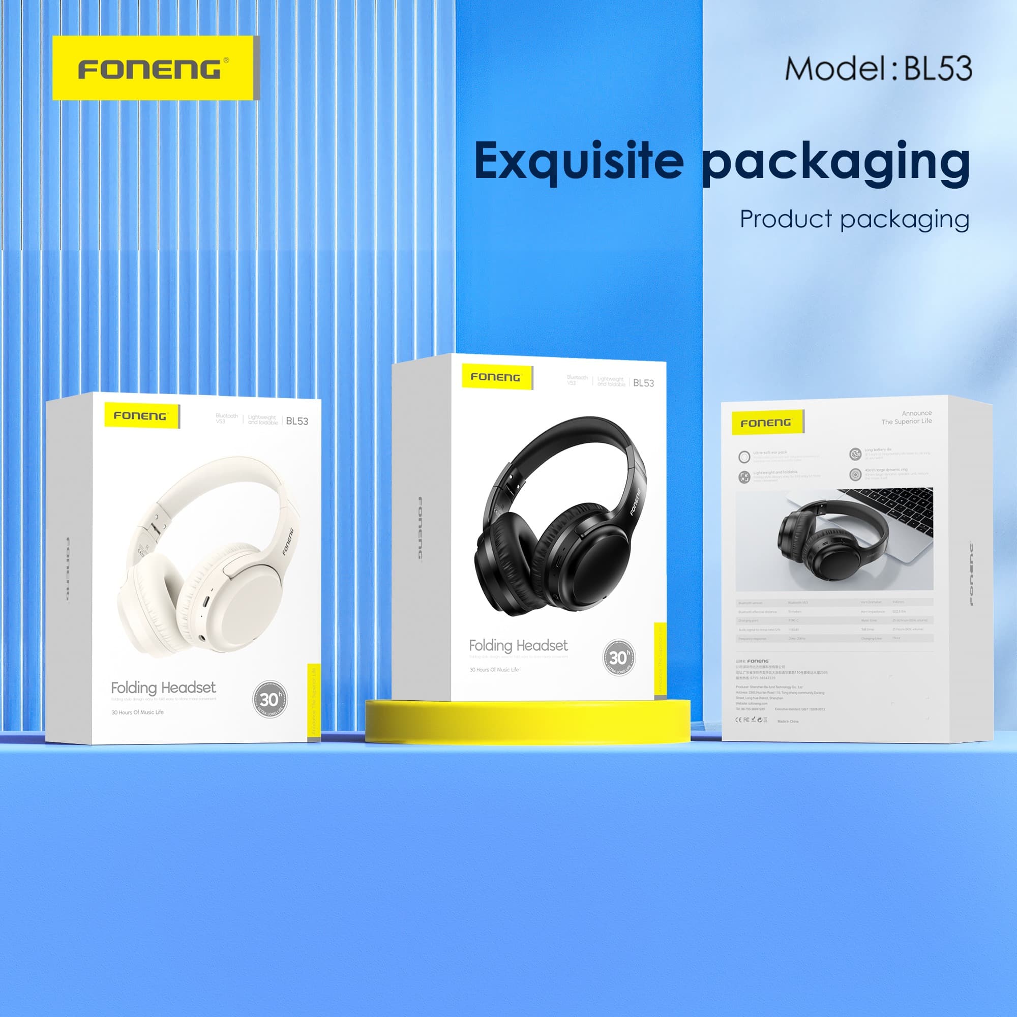 Foneng BL53 Foldable Wireless Over‑Ear Bluetooth Headphones view 5