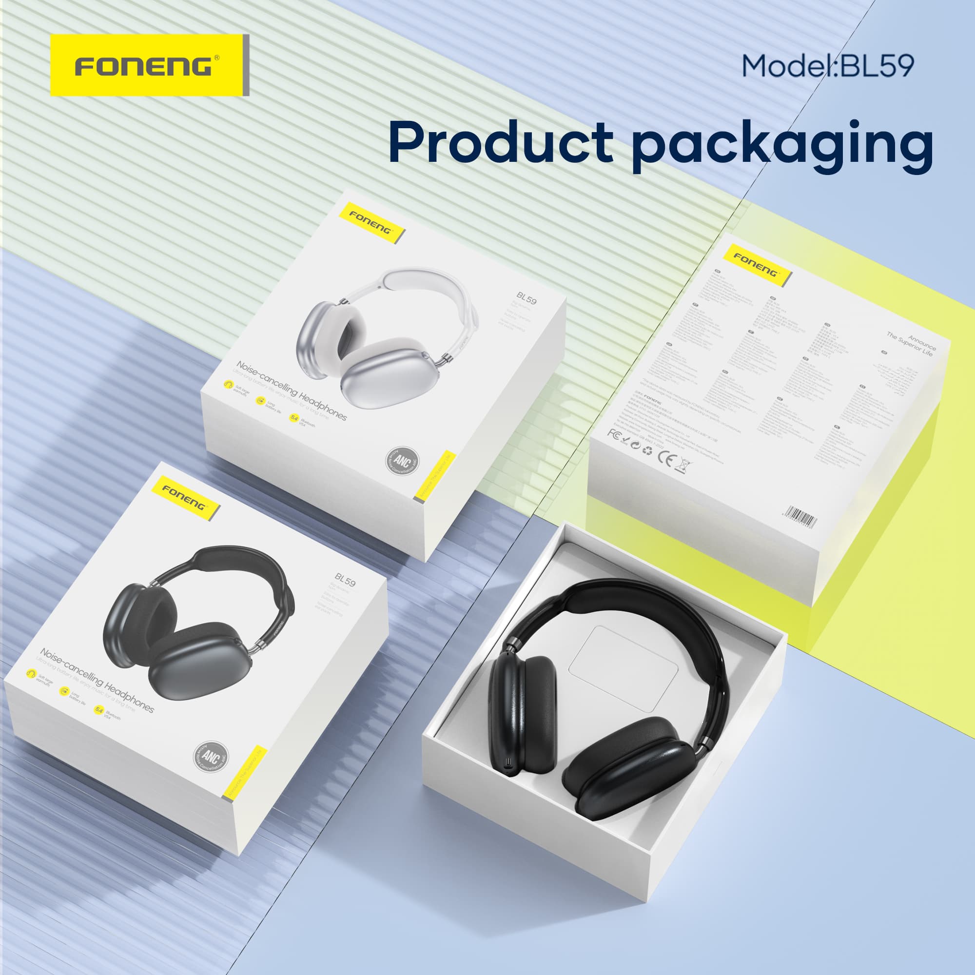 Foneng BL59 ANC Noise Canceling Bluetooth Headphone view 5