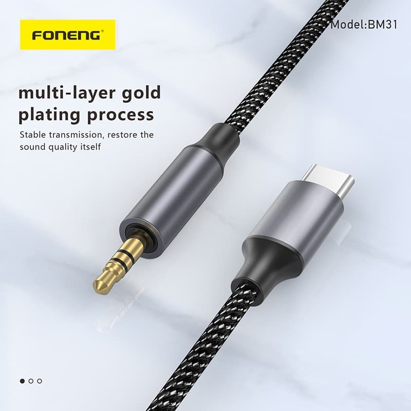 Foneng BM31 Metal Type C To 3.5mm AUX Audio Cable view 2