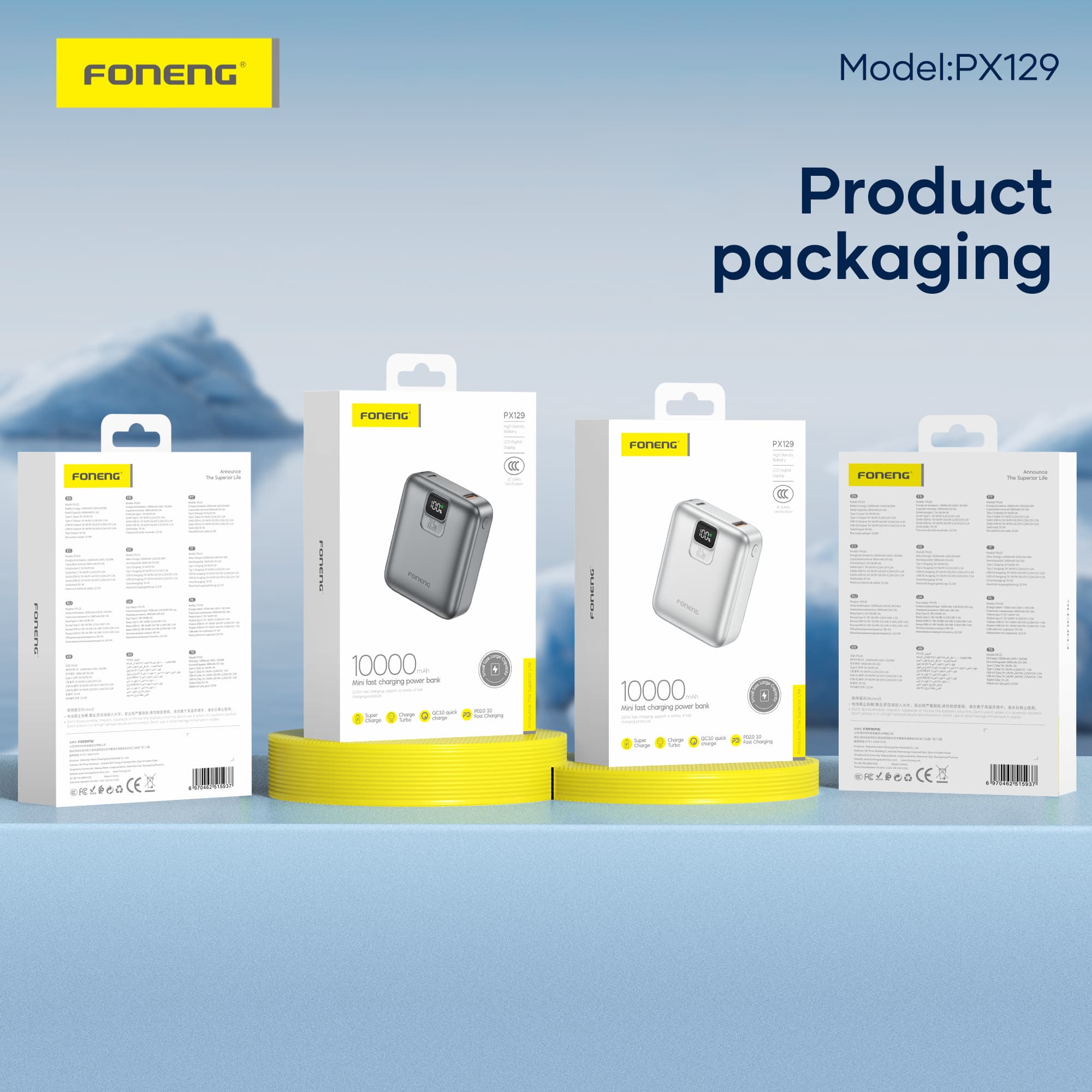 Foneng PX129 10000mAh Mini Powerbank 22.5W & 2 Outputs view 4