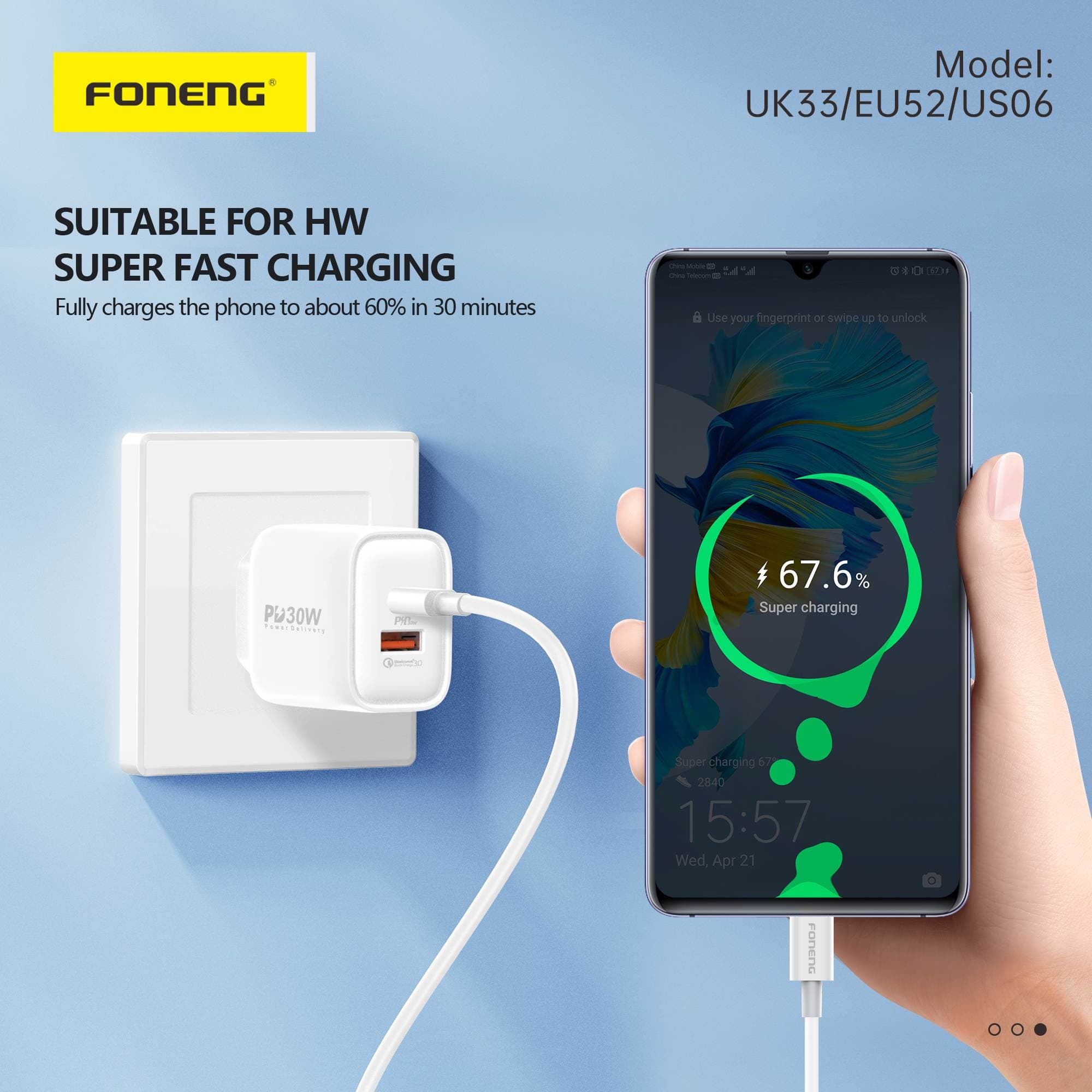 FONENG US06 A+C 2 PD 30 W Port Charger view 4