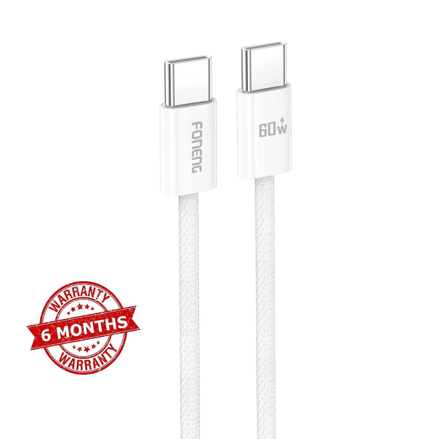 FONENG X110 1.2 Meter 60W Fast Charging Braided Type-C to Type-C Cable