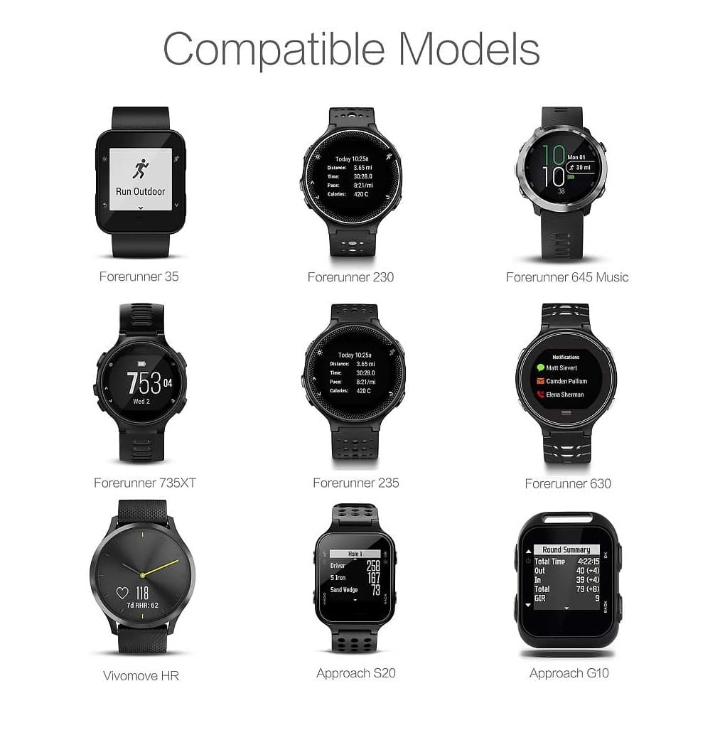Garming Watch Charger For Garmin Lily Forerunner 35 230 235 630 645 Approach G10 S20 Vivomove HR ForeAthlete 35J view 2