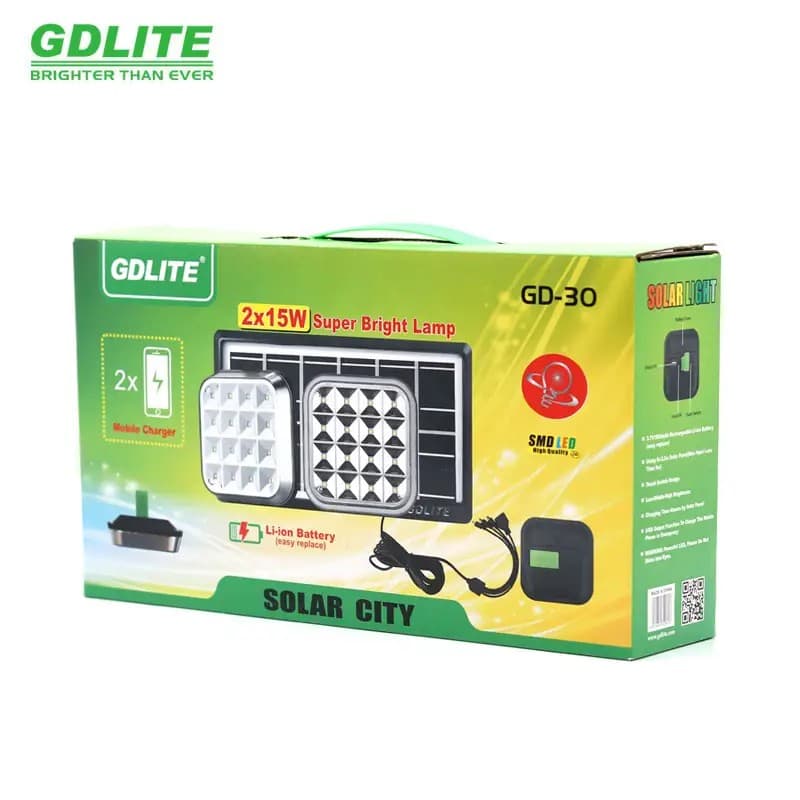 GDLITE GD30 6V 3.5W Home Solar Lighting System With 2 Pcs LED Rechargeable Light view 6