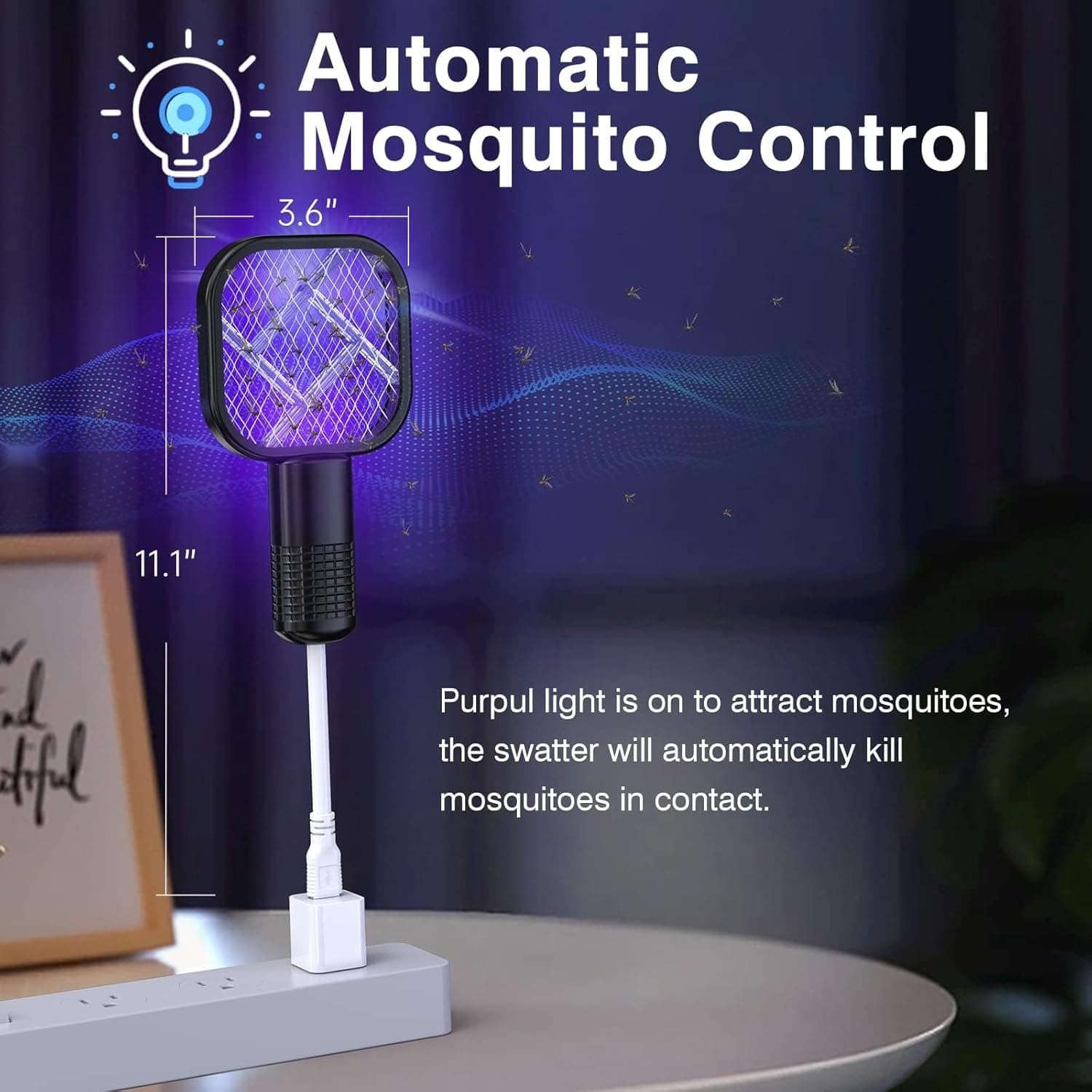 Gecko Portable USB Mini Mosquito Killer Swatter For Indoor and Outdoor view 5