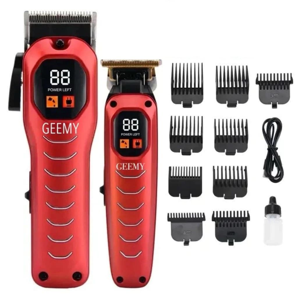 Geemy GM 8046 2 In 1 Set Professional Hair Clipper Trimmer Type C Charging