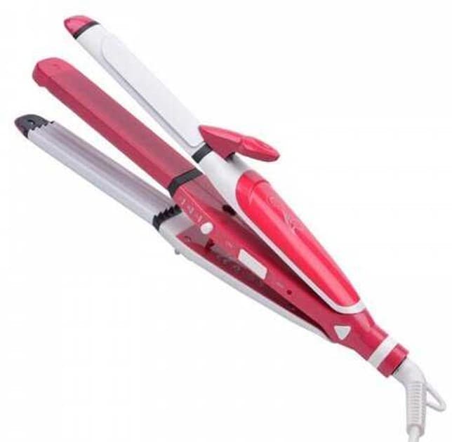 Gemei GM 1958 3 In 1 Hair Straightener Curler And Crimper Hair Iron