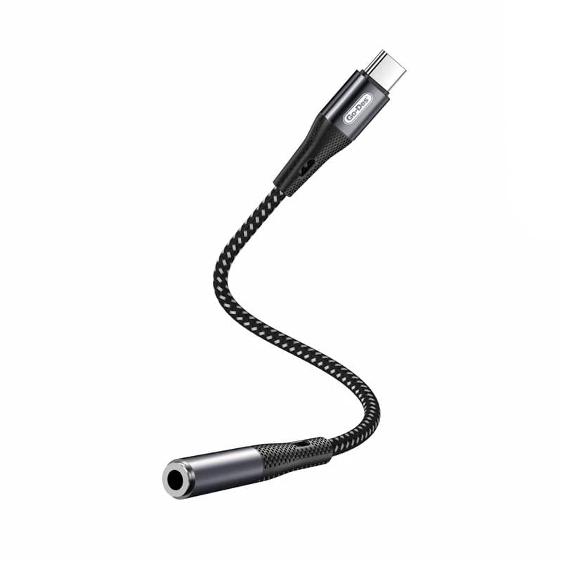Go Des GD‑UC165 Type‑C To 3.5mm Hi‑Fi AUX Braided Audio Adapter