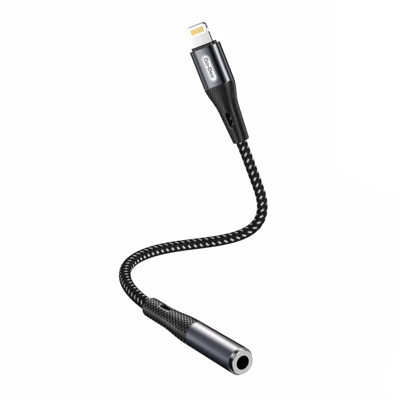 Go Des GD UC166 Lightning To 3.5mm Aux Braided Audio Adapter