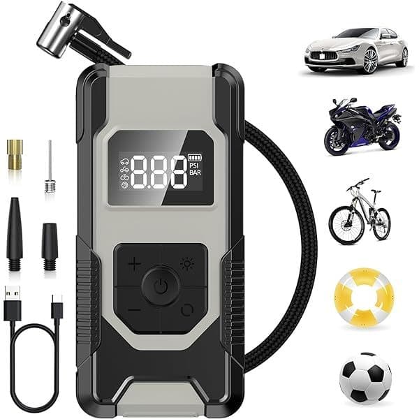 Go Des GDB618 Rechargeable Portable Cordless Digital Air Pump Tire Inflator Compressor Tyre Pump With 5000Mah Power Bank view 3