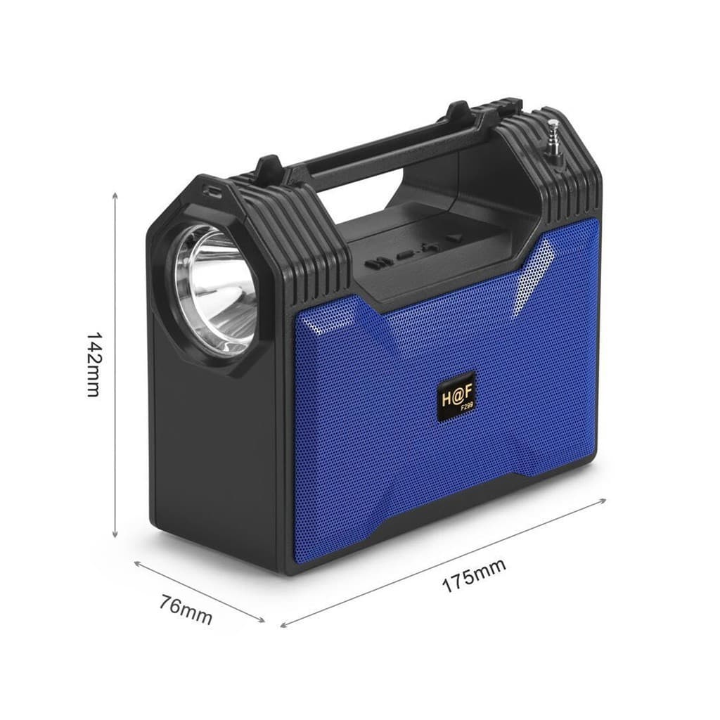 H@F HF-F299 Wireless Bluetooth Speaker Solar Rechargeable Torch Light FM Radio TF Slot view 2