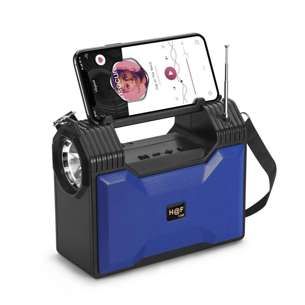 H@F HF-F299 Wireless Bluetooth Speaker Solar Rechargeable Torch Light FM Radio TF Slot