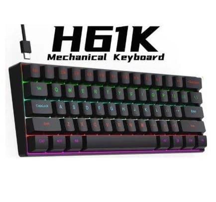 H61K Blue Switch Mechanical Keyboard Blue Switch Type-C RGB 61 Keys