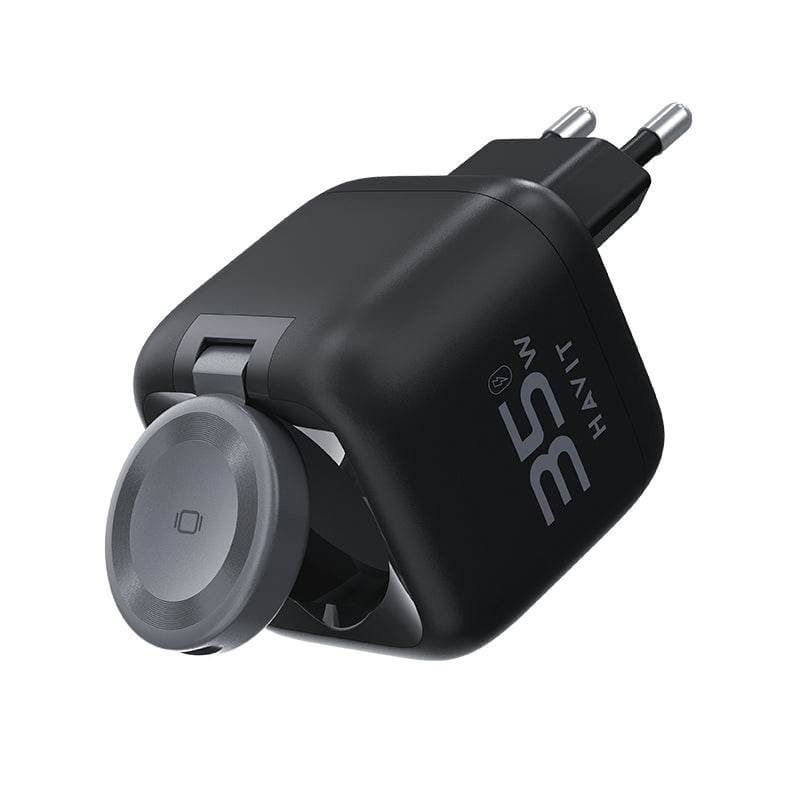 HAVIT UC250 35W GaN Travel Charger With Retractable Cable & Watch Charger view 2