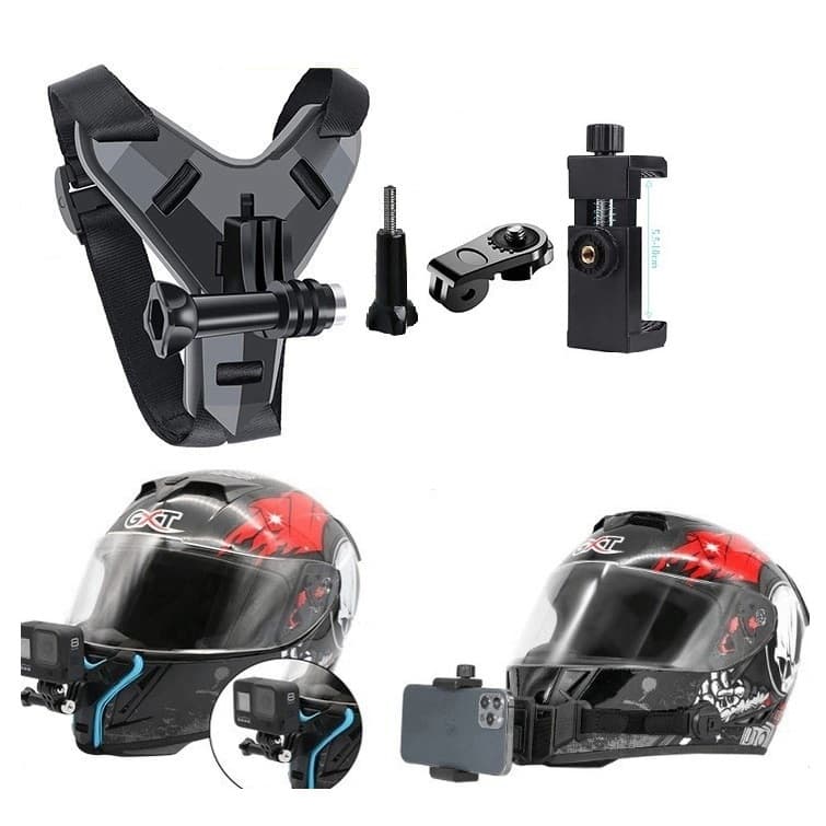 Helmet Chin Mount Holder For Mobile And Action Camera