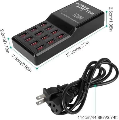 High Speed 12 Port USB Electric Fast Charging Ports Power Adapter view 2