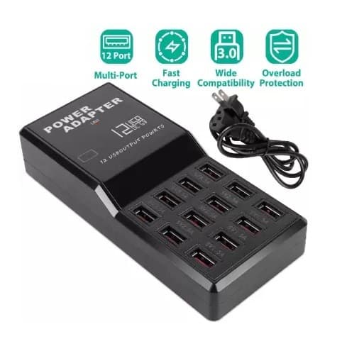 High Speed 12 Port USB Electric Fast Charging Ports Power Adapter view 3
