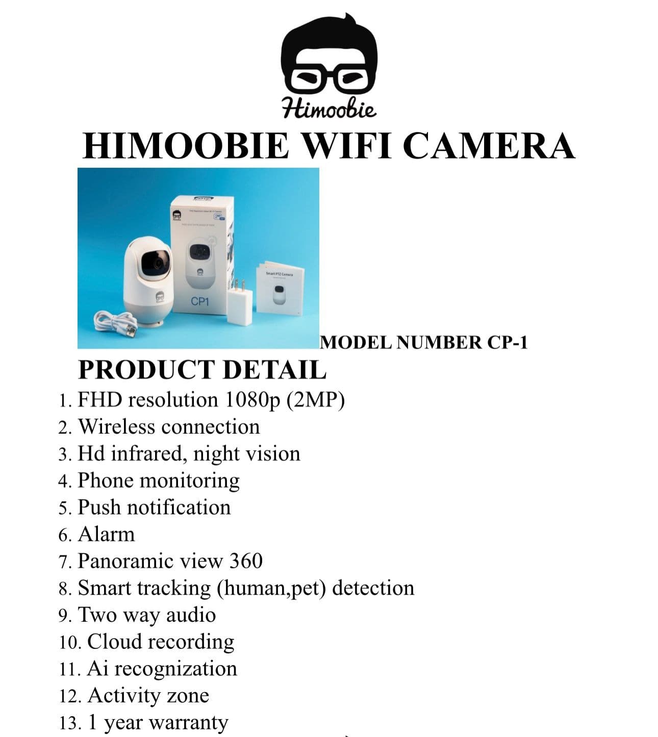 Himoobie CP1 Wireless IP Wifi Surveillance Home Security Camera 2MP view 4