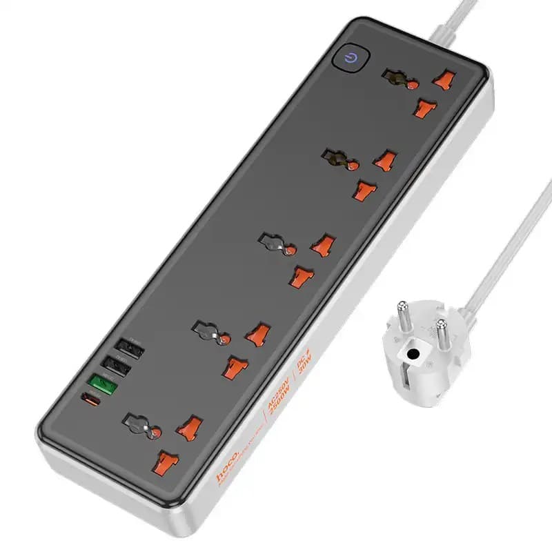 Hoco AC14A PD30W + QC3.0 + 5 Sockets Power Strip Multiplug