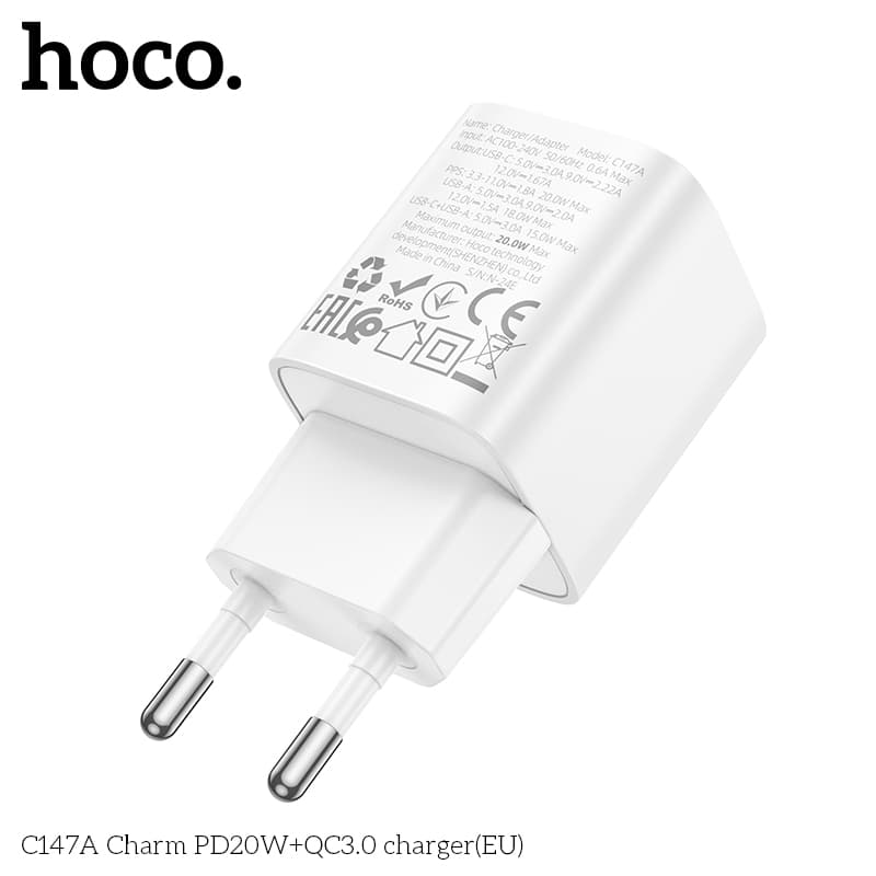 Hoco C147A Mobile Charger PD20W+QC3.0 view 2